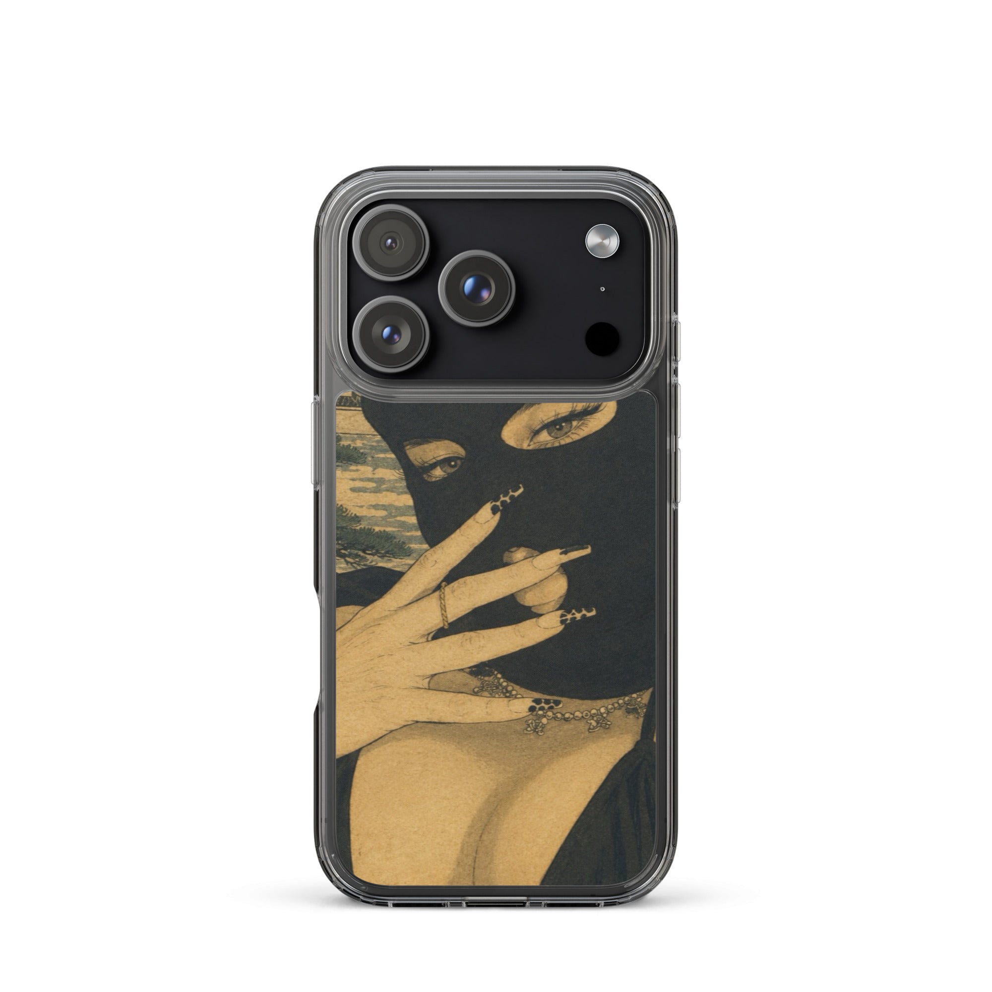 BlackStamp Ski Mask Girl Clear Case for iPhone® designer phone case, product image 49