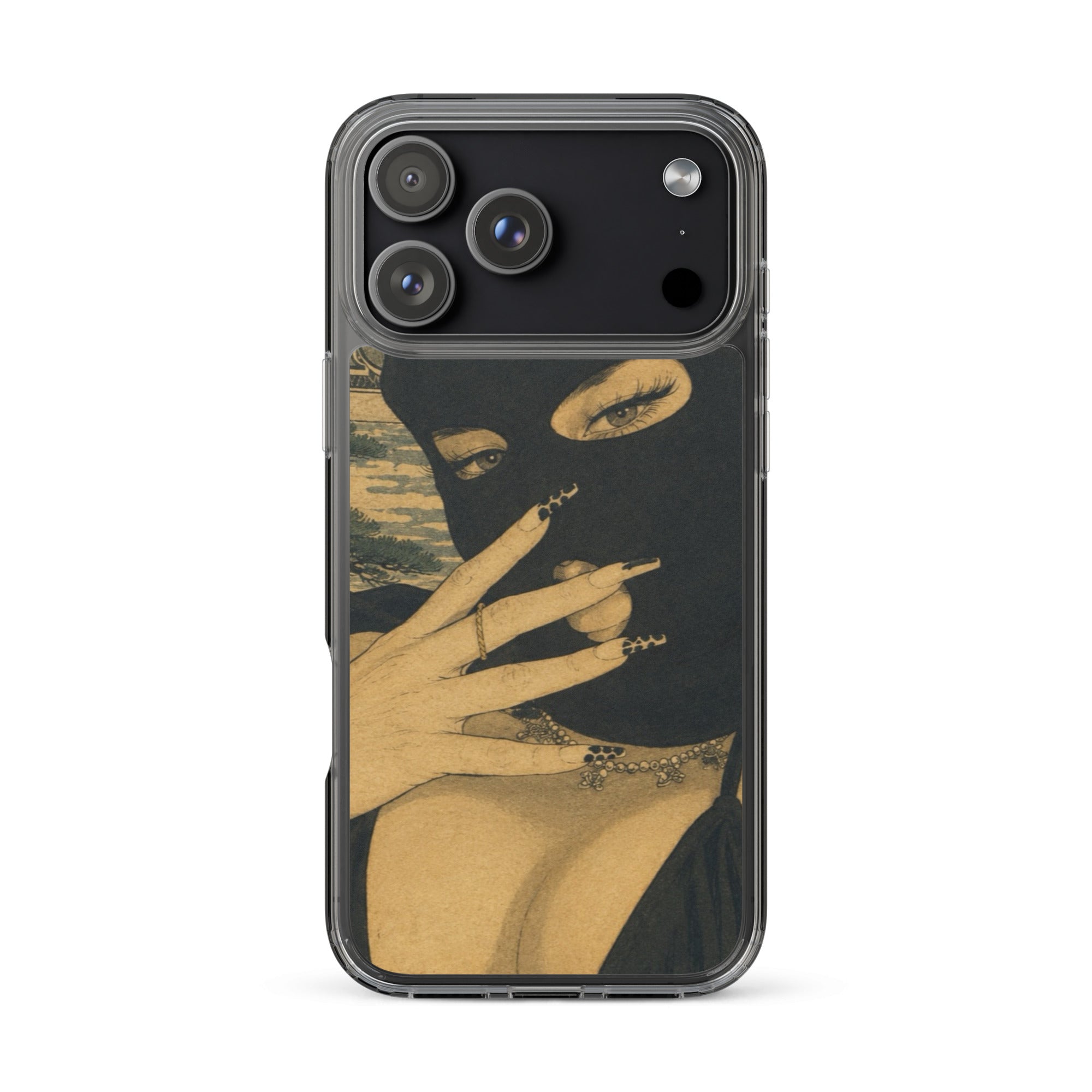 BlackStamp Ski Mask Girl Clear Case for iPhone® designer phone case, product image 48