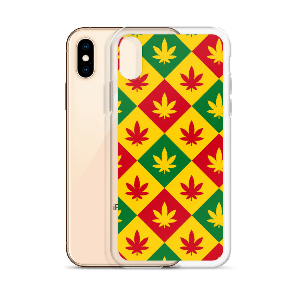 BlackStamp Weed Pattern Clear Case for iPhone® designer phone case, product image 58