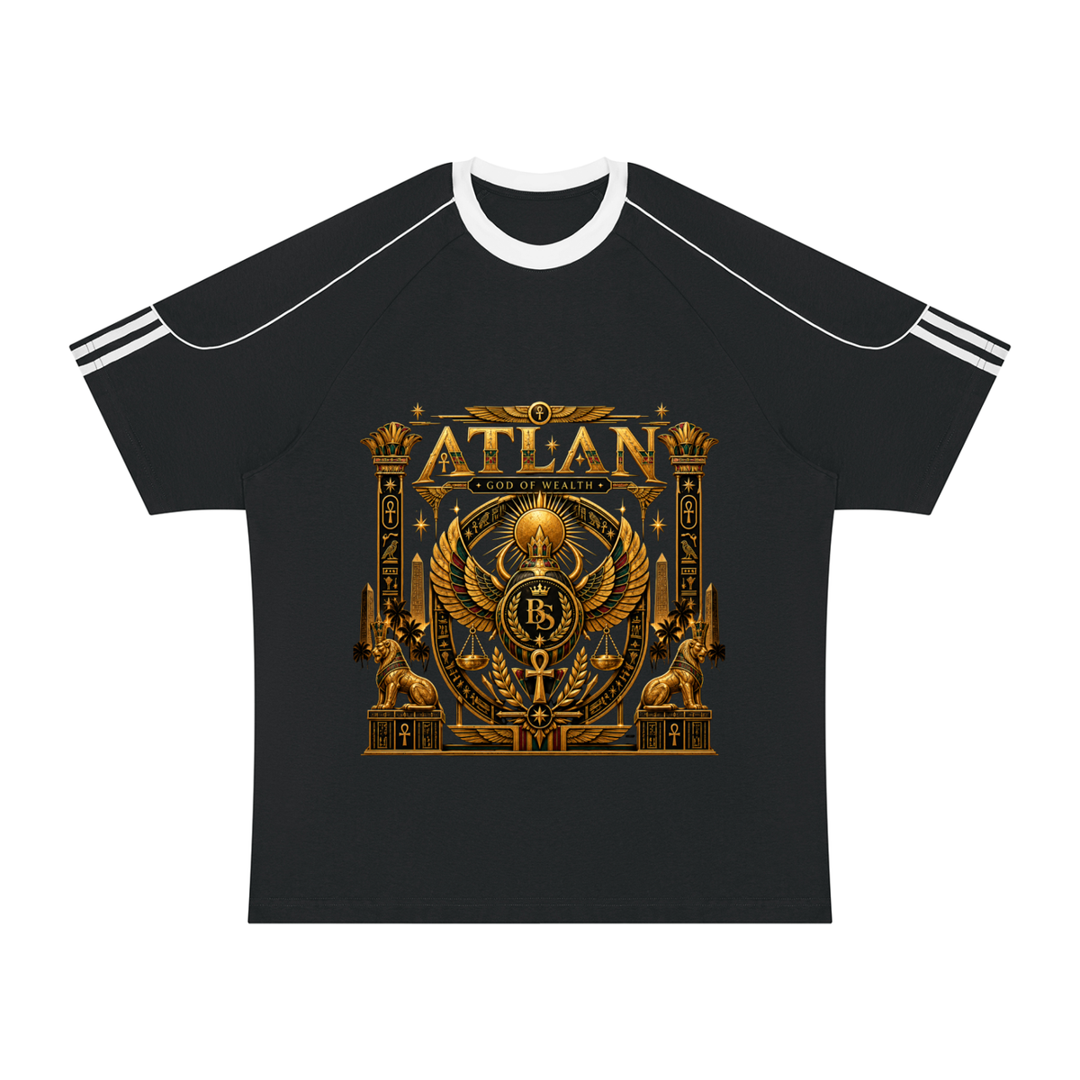 BlackStamp©™ T-Shirt 002 – black raglan color-block streetwear T-shirt