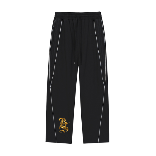 BlackStamp Reflection Striped Sweatpants in black with reflective stripe details