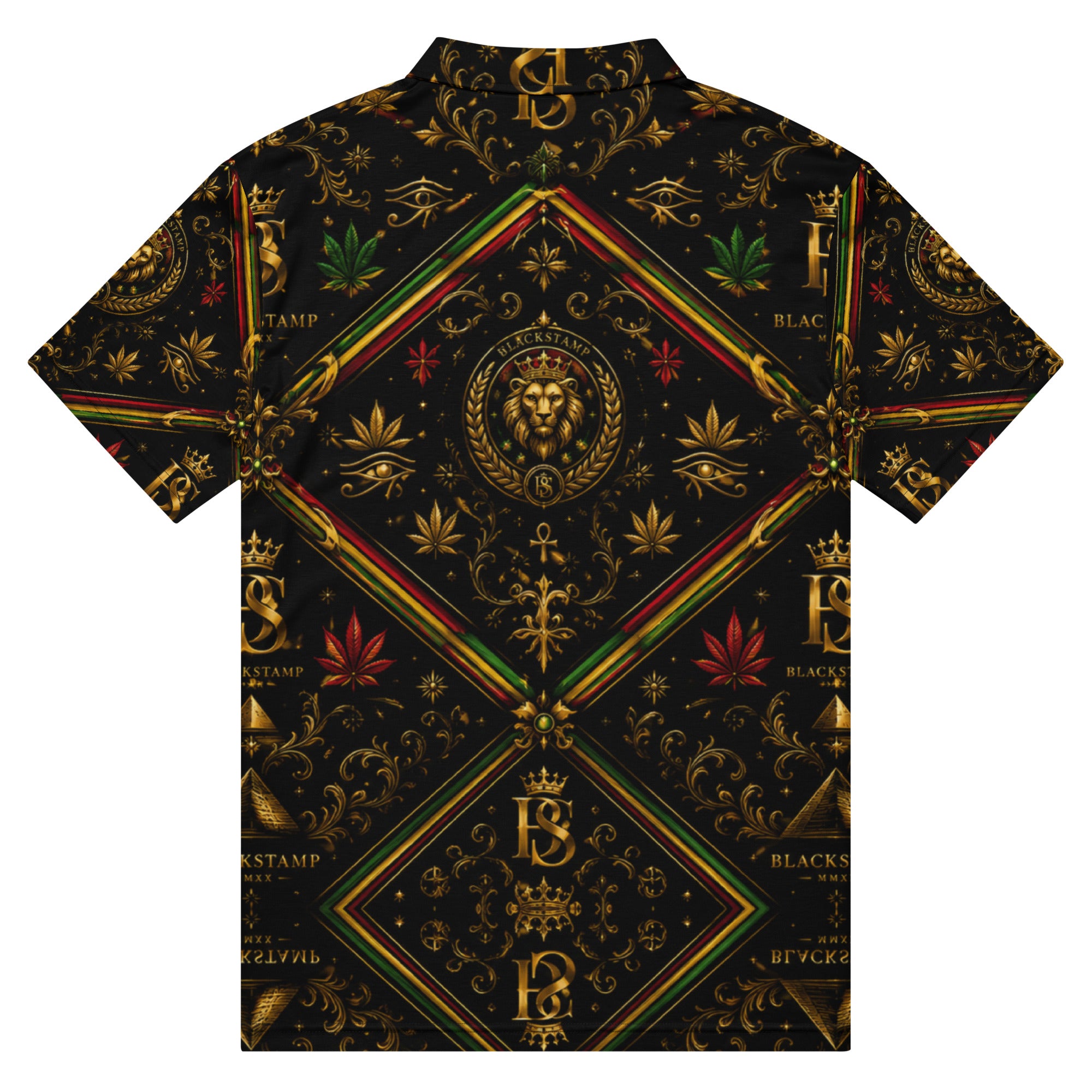 BlackStamp Rastafari Lion Men’s slim fit polo premium polo shirt, product image 8