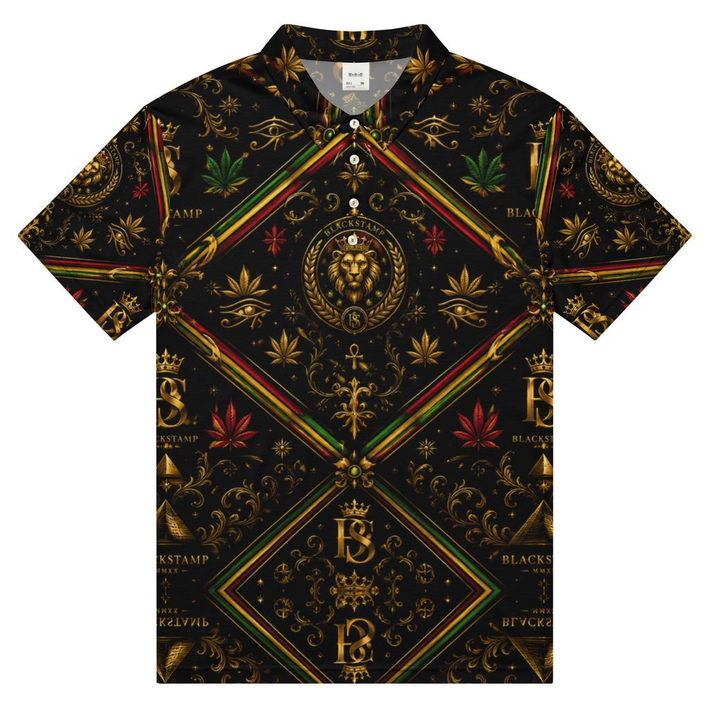 BlackStamp Rastafari Lion Men’s slim fit polo premium polo shirt, product image 1