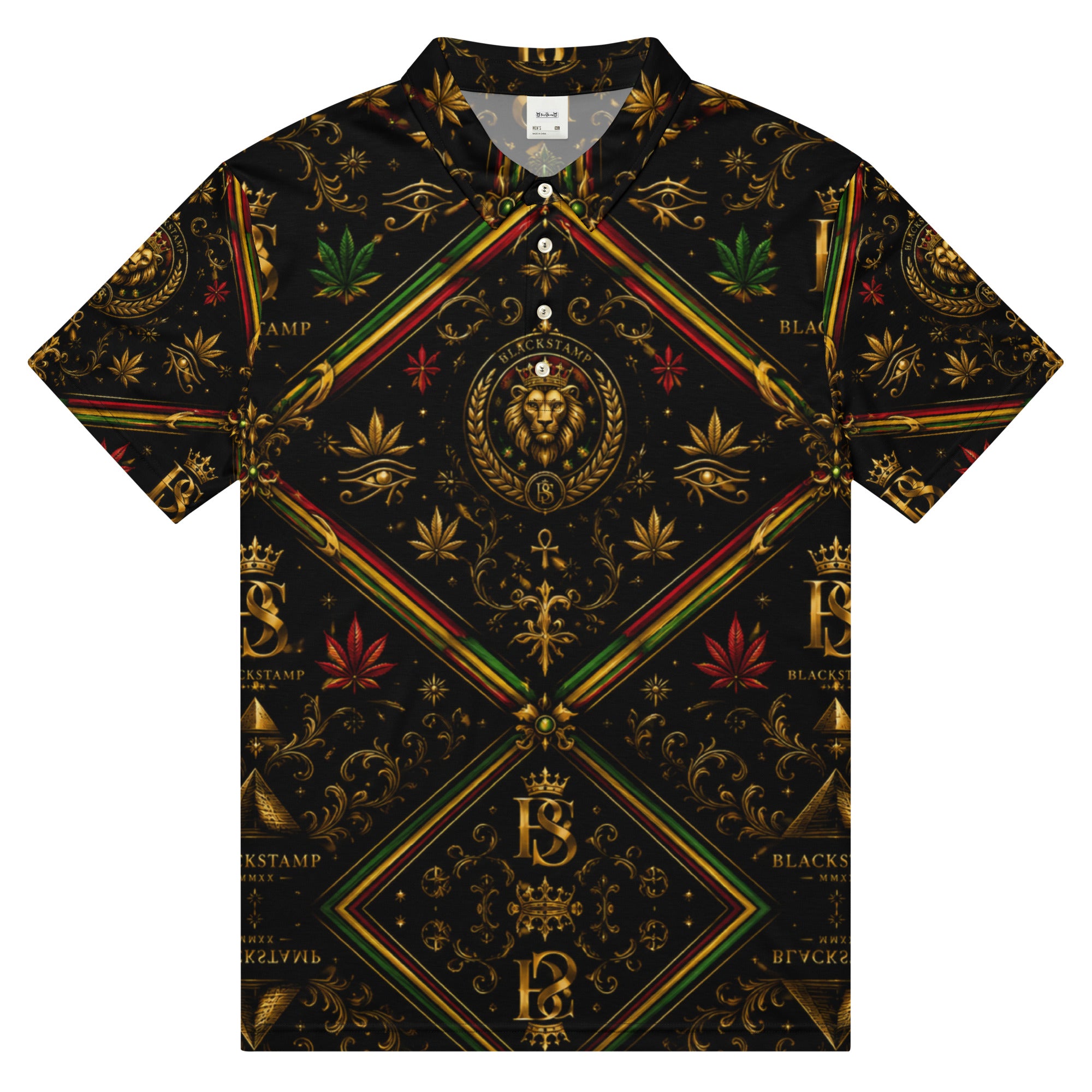 BlackStamp Rastafari Lion Men’s slim fit polo premium polo shirt, product image 1