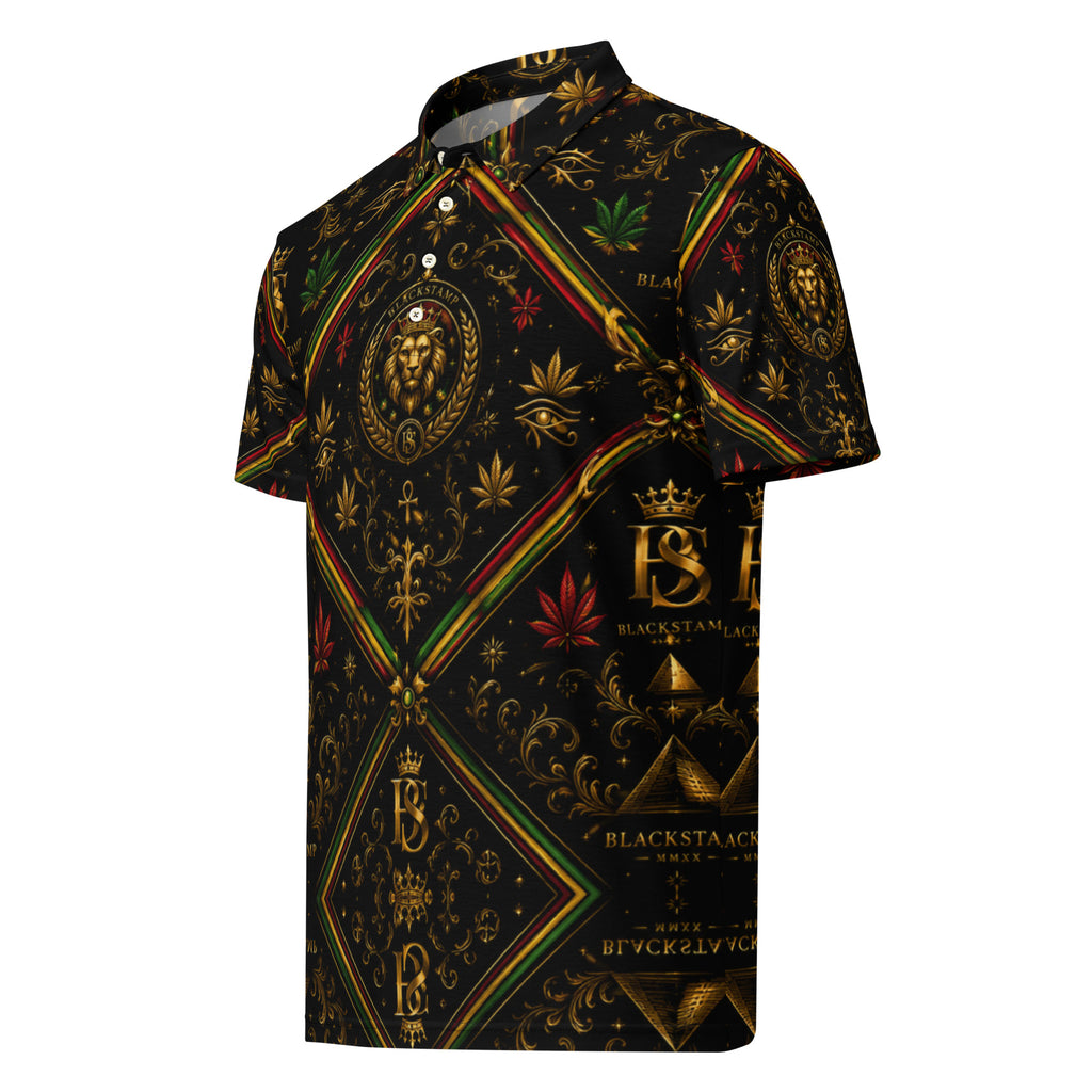 BlackStamp Rastafari Lion Men’s slim fit polo premium polo shirt, product image 2