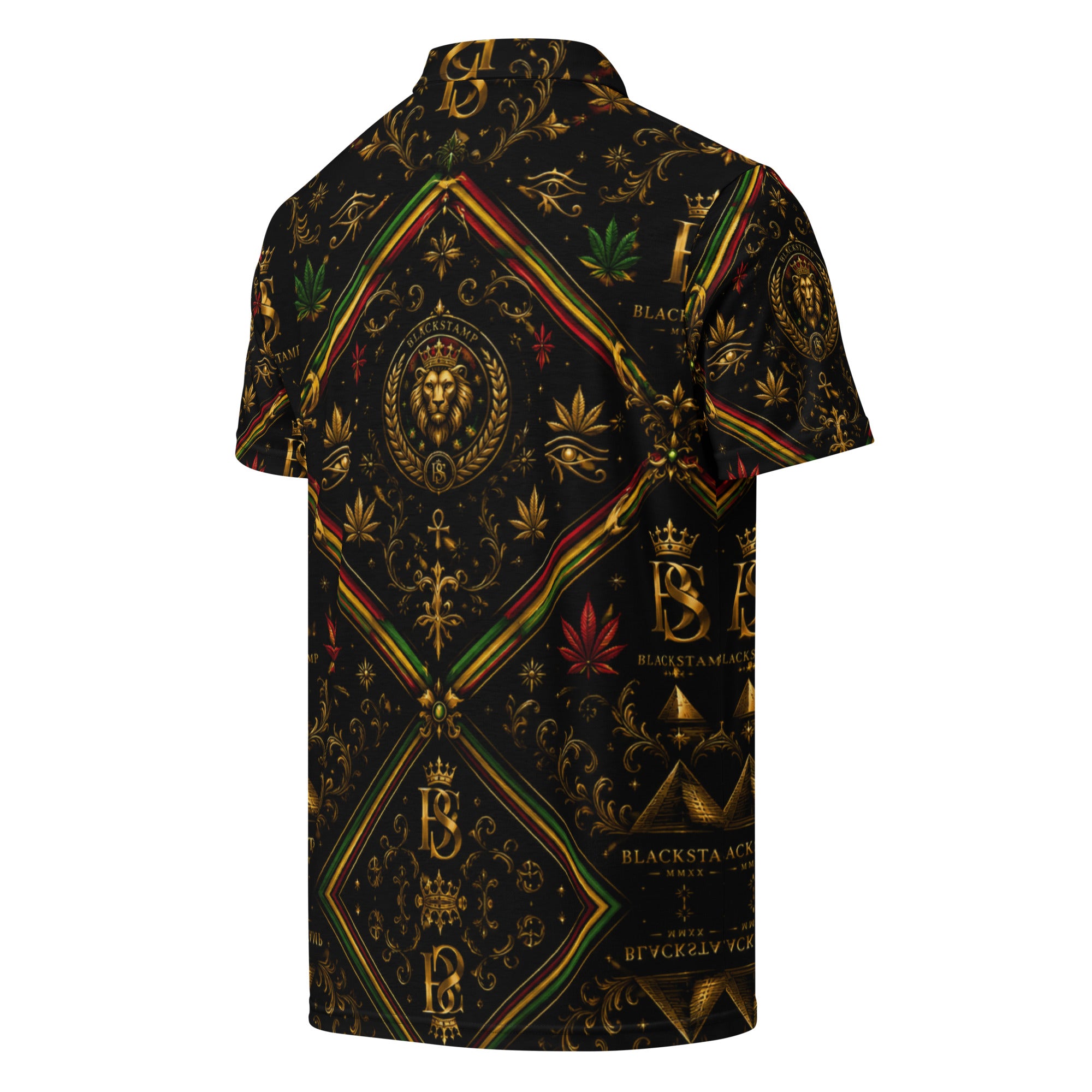 BlackStamp Rastafari Lion Men’s slim fit polo premium polo shirt, product image 3