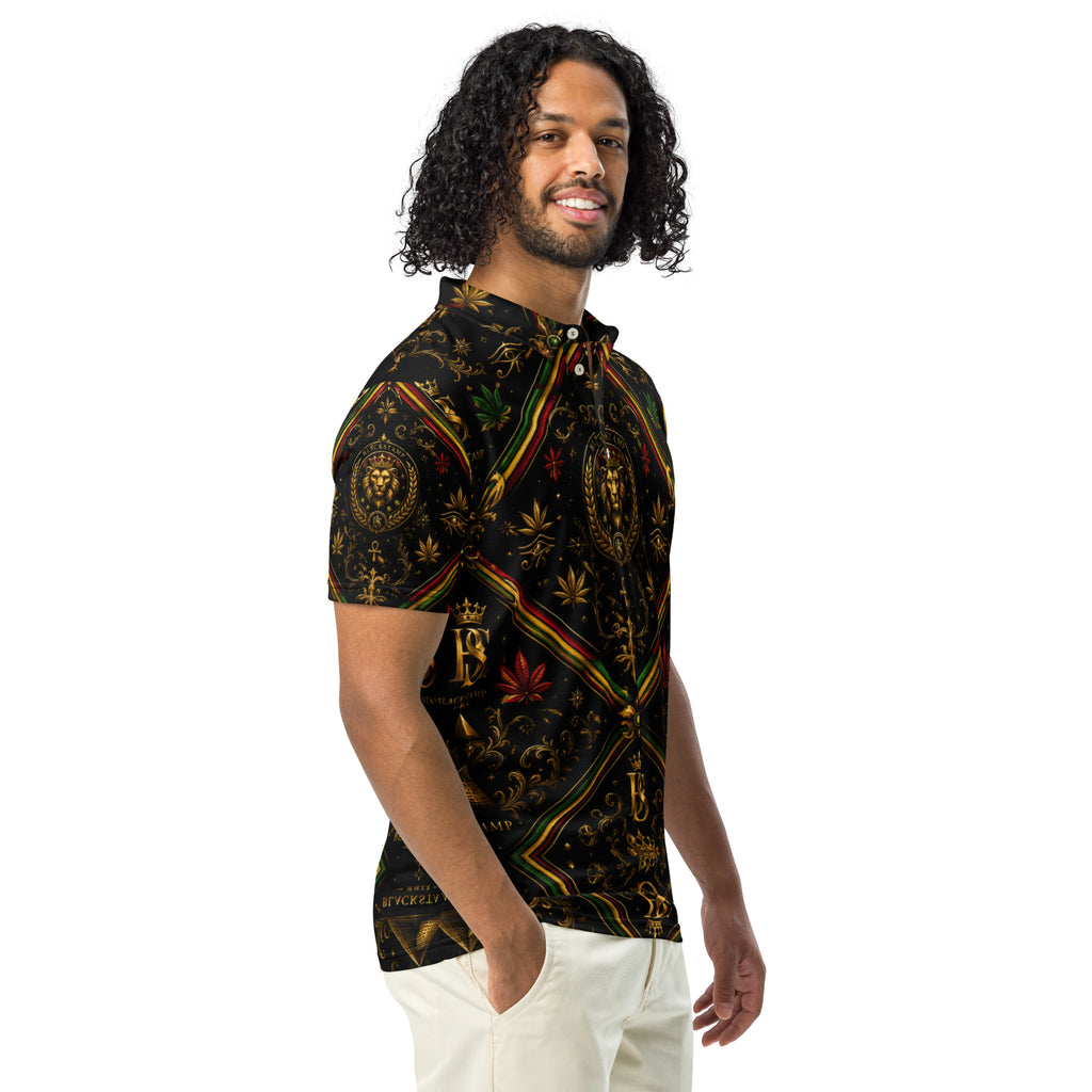 BlackStamp Rastafari Lion Men’s slim fit polo premium polo shirt, product image 7