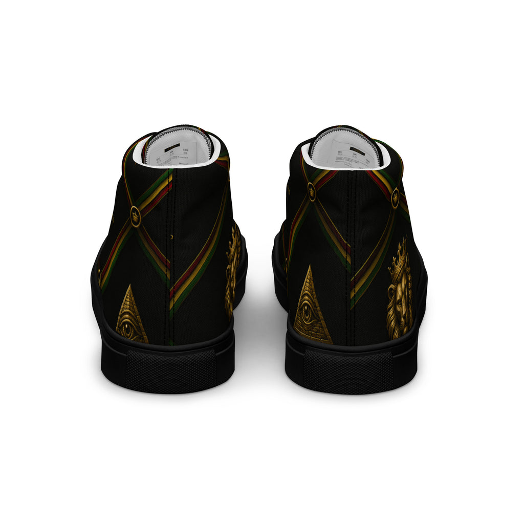 BlackStamp Rasta Lion Men’s high top canvas shoes designer shoes, product image 4