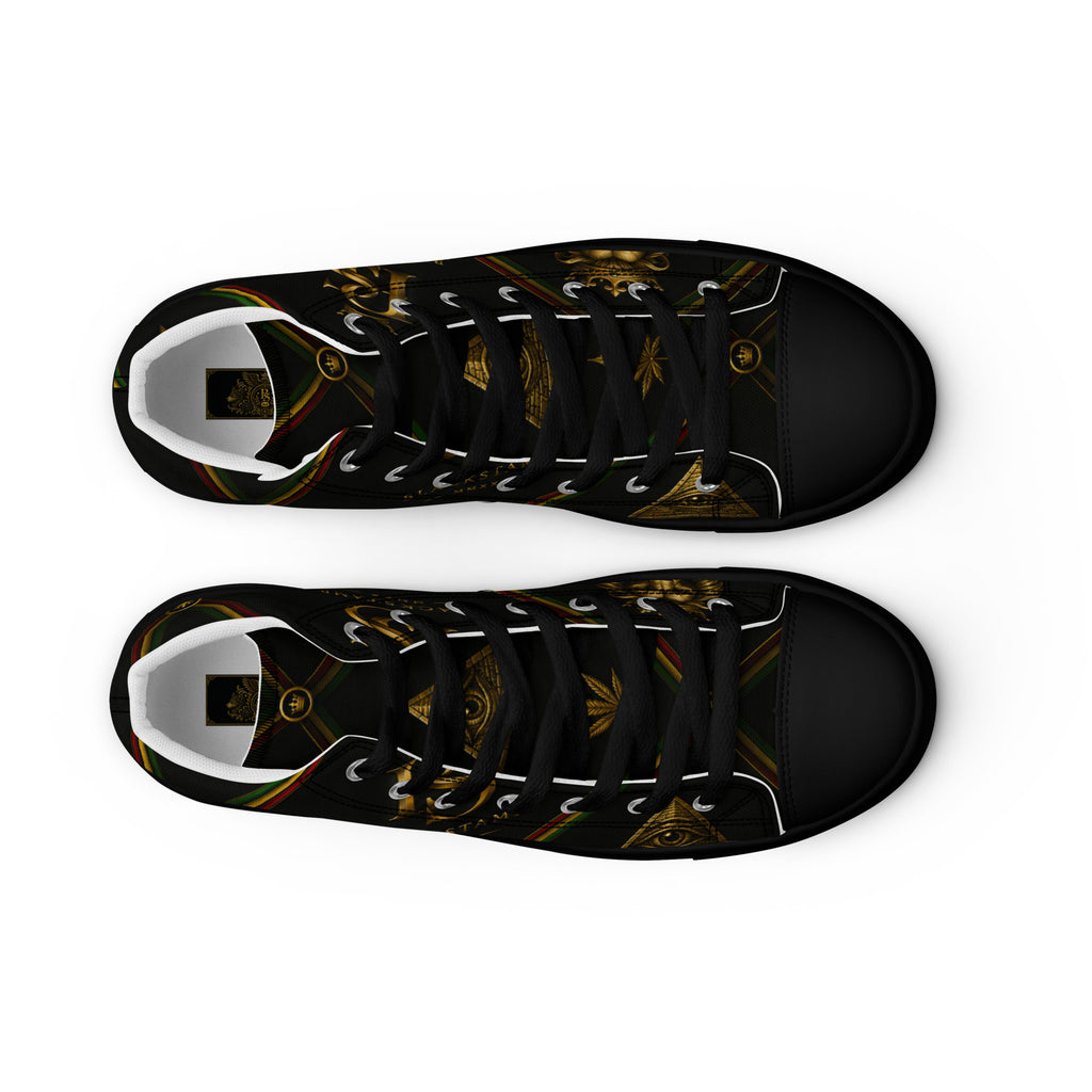 BlackStamp Rasta Lion Men’s high top canvas shoes designer shoes, product image 3