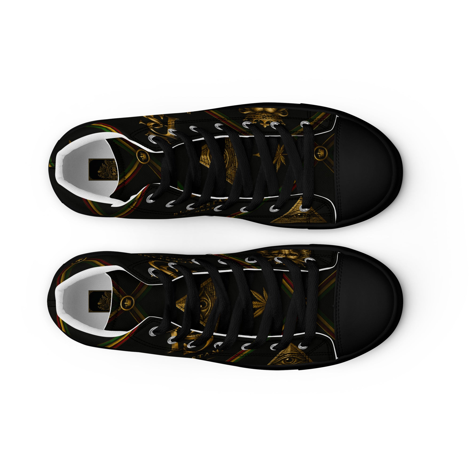 BlackStamp Rasta Lion Men’s high top canvas shoes designer shoes, product image 3