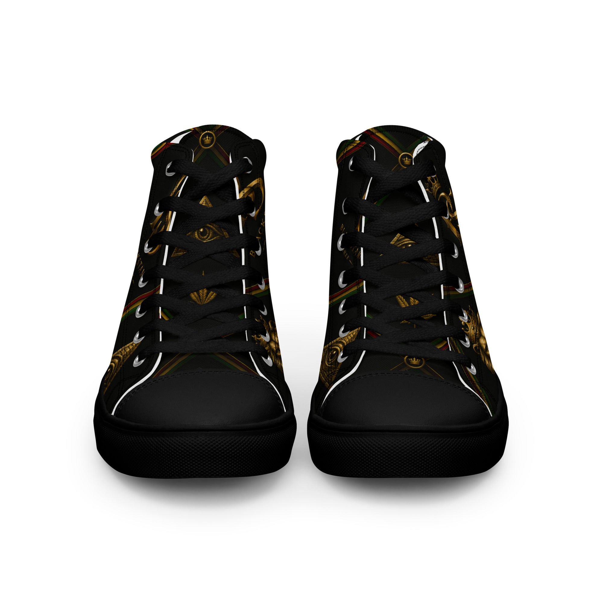BlackStamp Rasta Lion Men’s high top canvas shoes designer shoes, product image 2