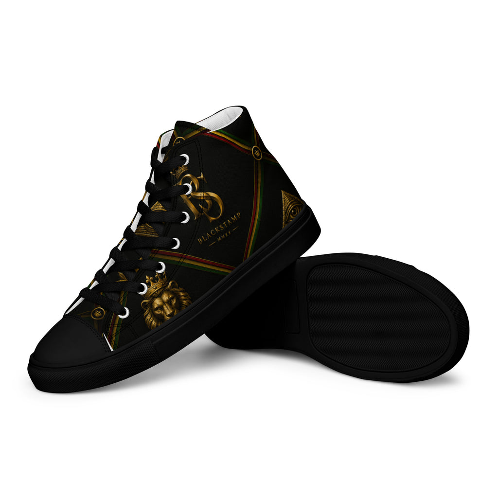 BlackStamp Rasta Lion Men’s high top canvas shoes designer shoes, product image 11