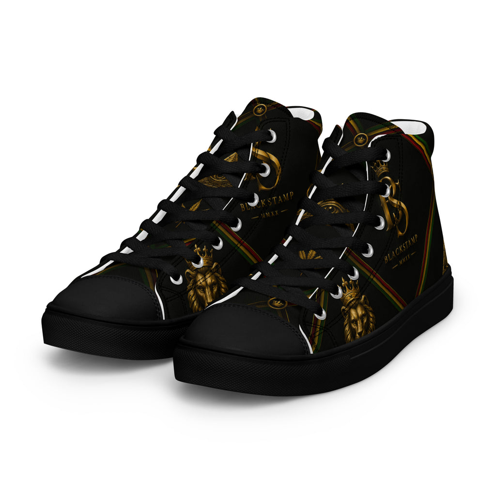 BlackStamp Rasta Lion Men’s high top canvas shoes designer shoes, product image 8
