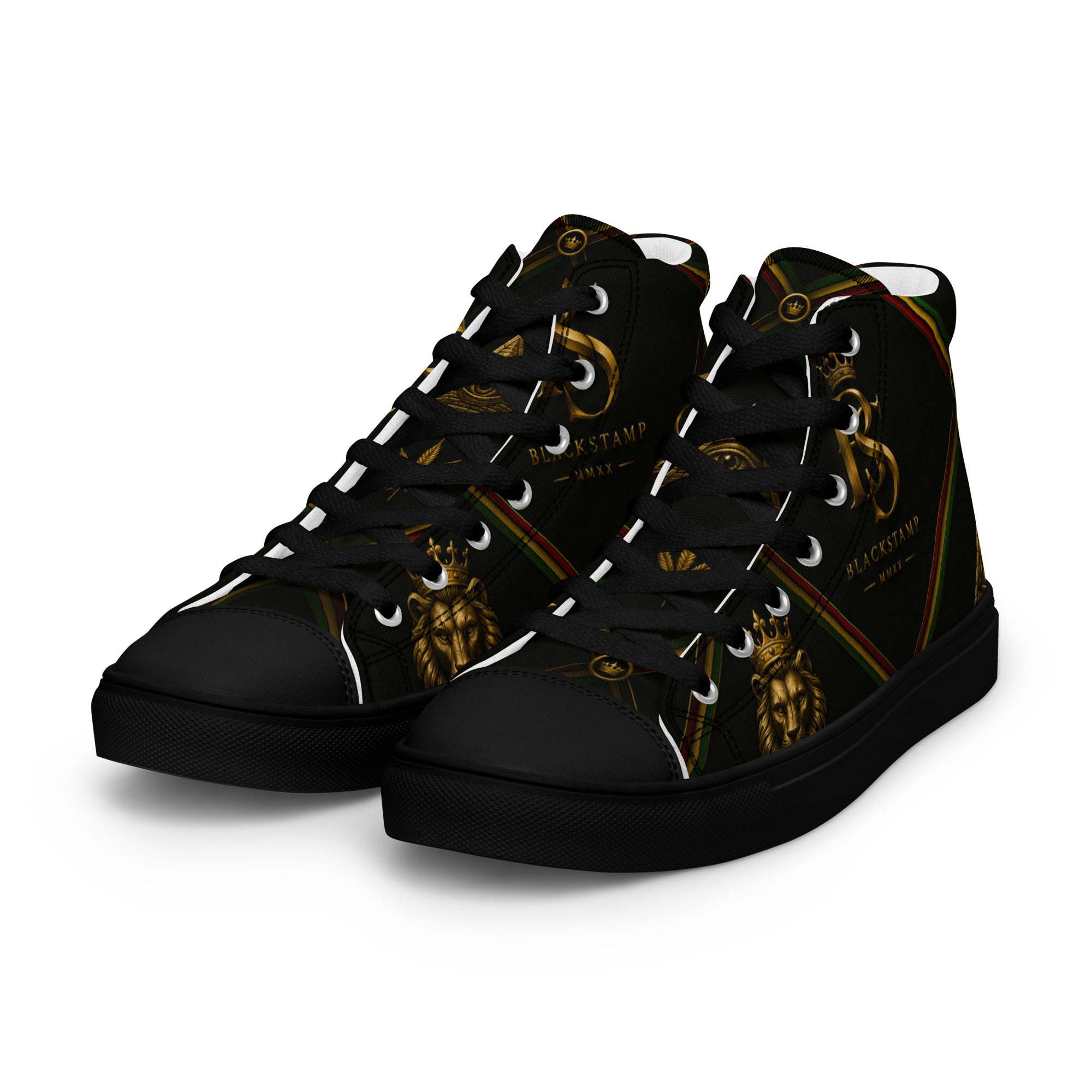 BlackStamp Rasta Lion Men’s high top canvas shoes designer shoes, product image 8