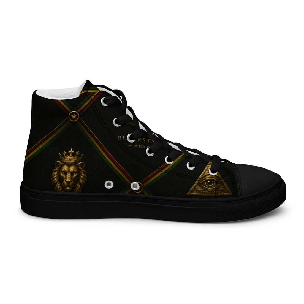 BlackStamp Rasta Lion Men’s high top canvas shoes designer shoes, product image 18