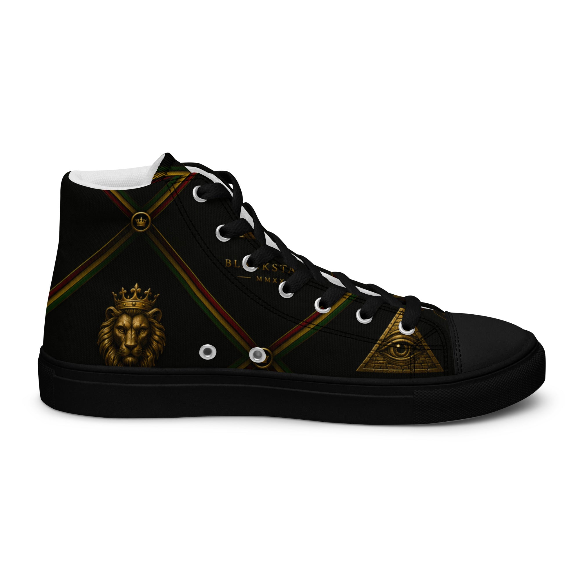 BlackStamp Rasta Lion Men’s high top canvas shoes designer shoes, product image 18