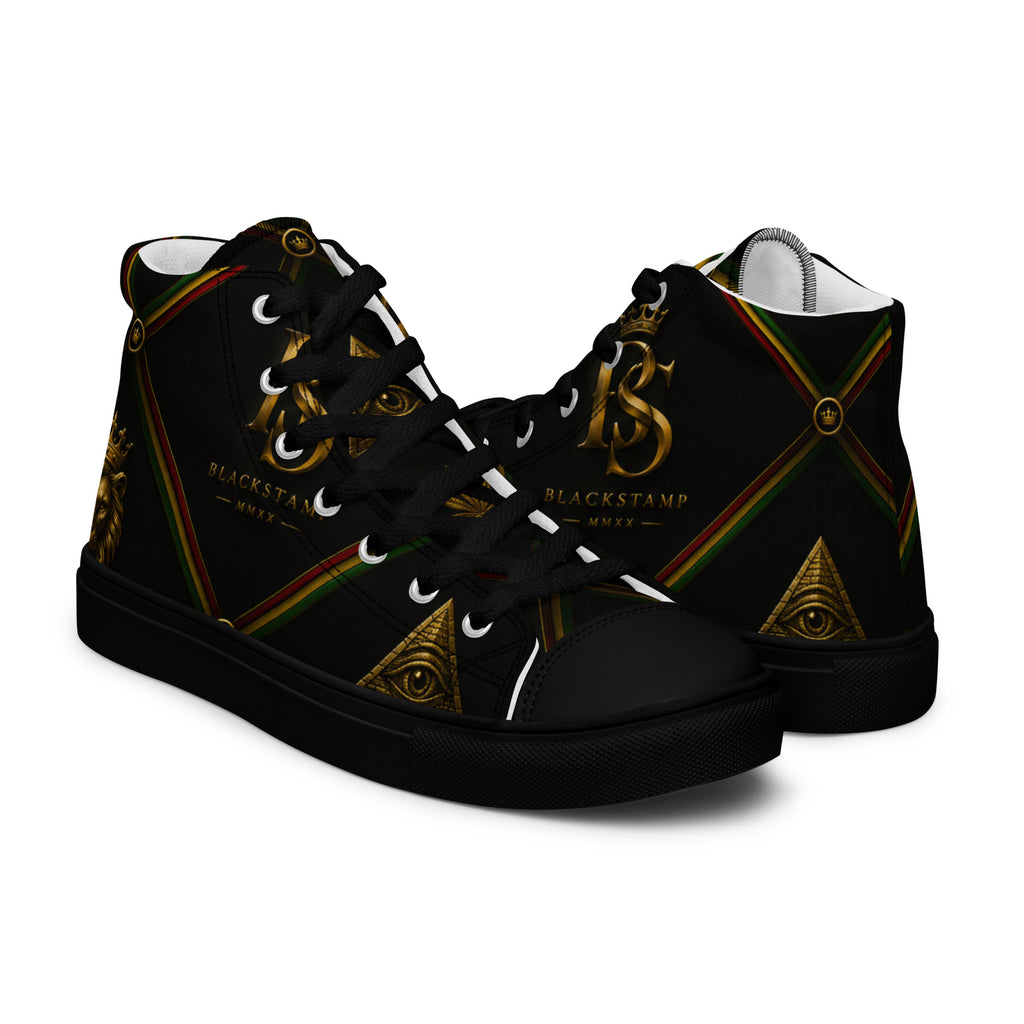BlackStamp Rasta Lion Men’s high top canvas shoes designer shoes, product image 14