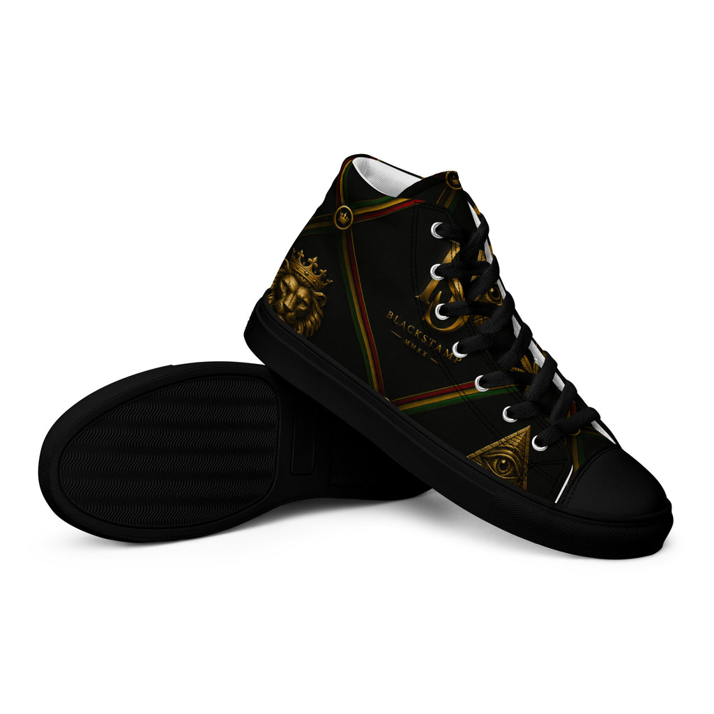 BlackStamp Rasta Lion Men’s high top canvas shoes designer shoes, product image 12