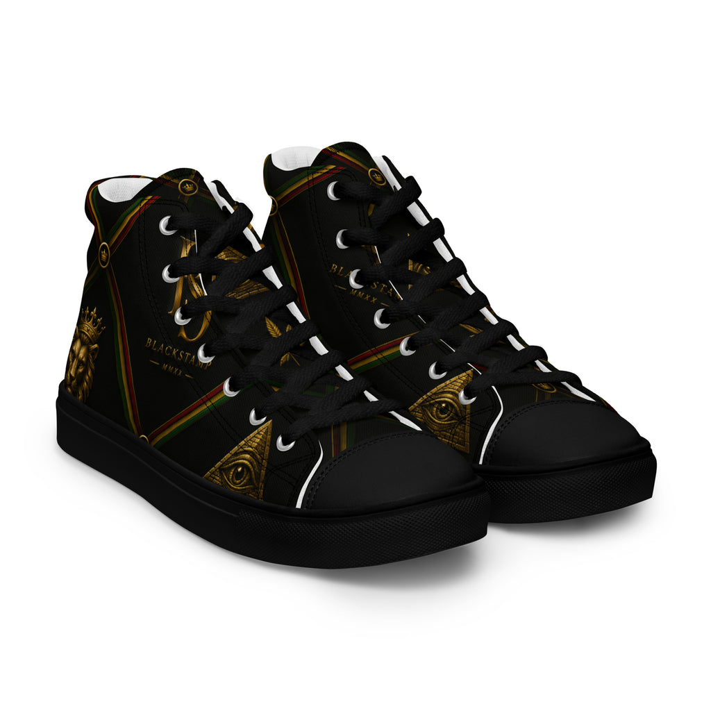 BlackStamp Rasta Lion Men’s high top canvas shoes designer shoes, product image 7