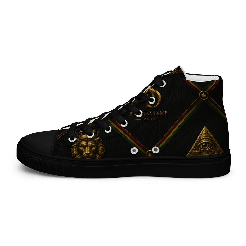 BlackStamp Rasta Lion Men’s high top canvas shoes designer shoes, product image 16