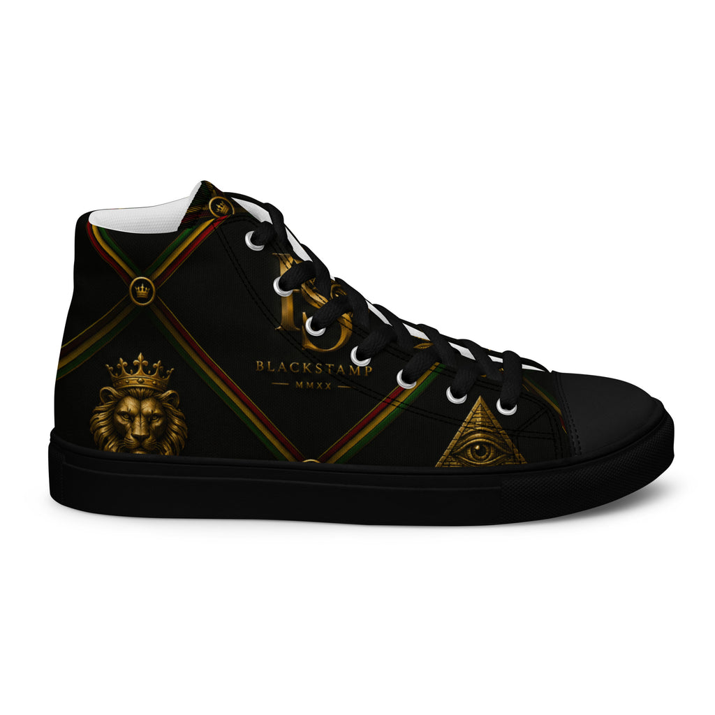 BlackStamp Rasta Lion Men’s high top canvas shoes designer shoes, product image 17
