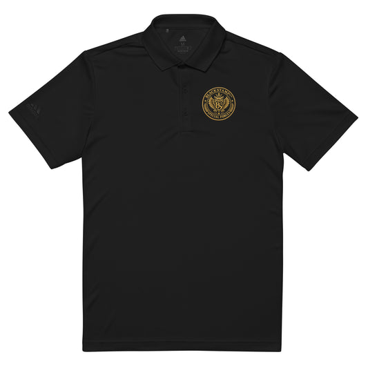 BlackStamp©™ adidas Premium Polo 001 in Schwarz – Vorderansicht