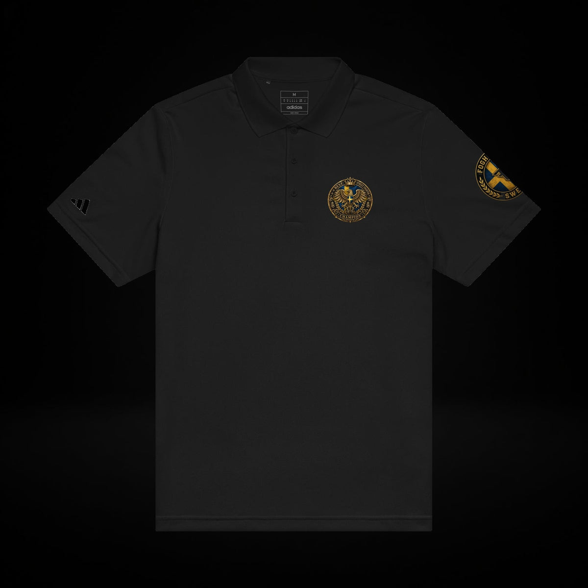 BlackStamp©™ Polo Shirt 002 — original product view on a black studio background.