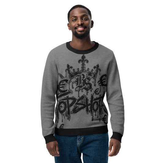 BlackStamp©™ Knitted Crew Neck Sweater 001 – Vorderansicht