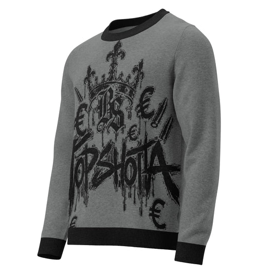 BlackStamp©™ Knitted Crew Neck Sweater 001 – linke Vorderansicht