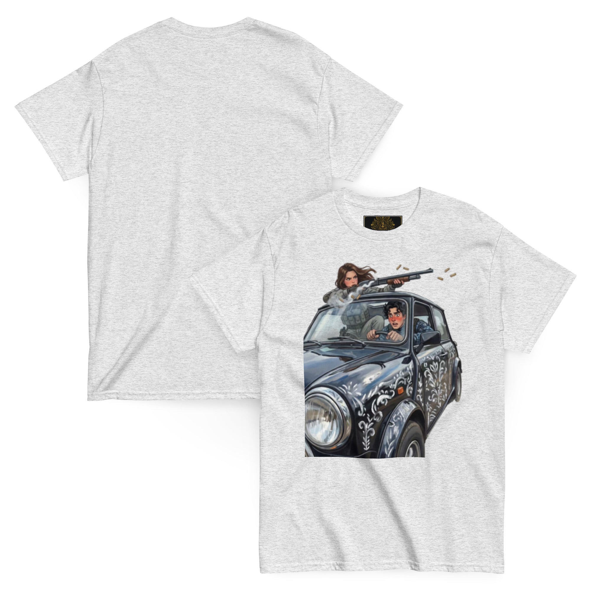 BlackStamp Bonnie and Clyde Unisex classic tee graphic t-shirt, product image 7