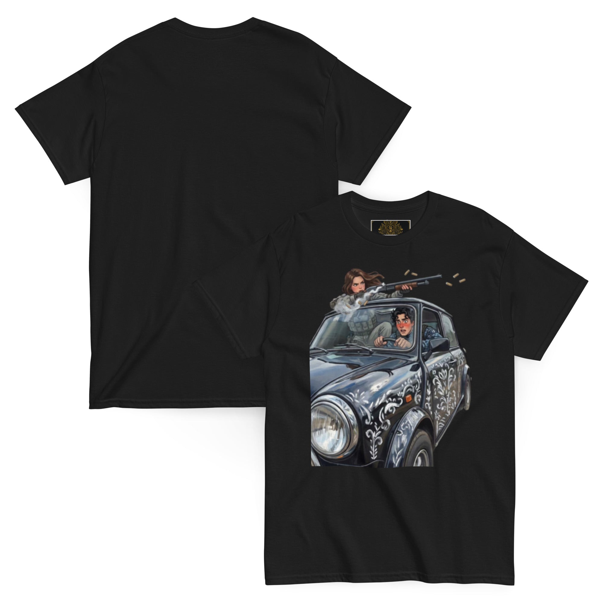 BlackStamp Bonnie and Clyde Unisex classic tee graphic t-shirt, product image 1