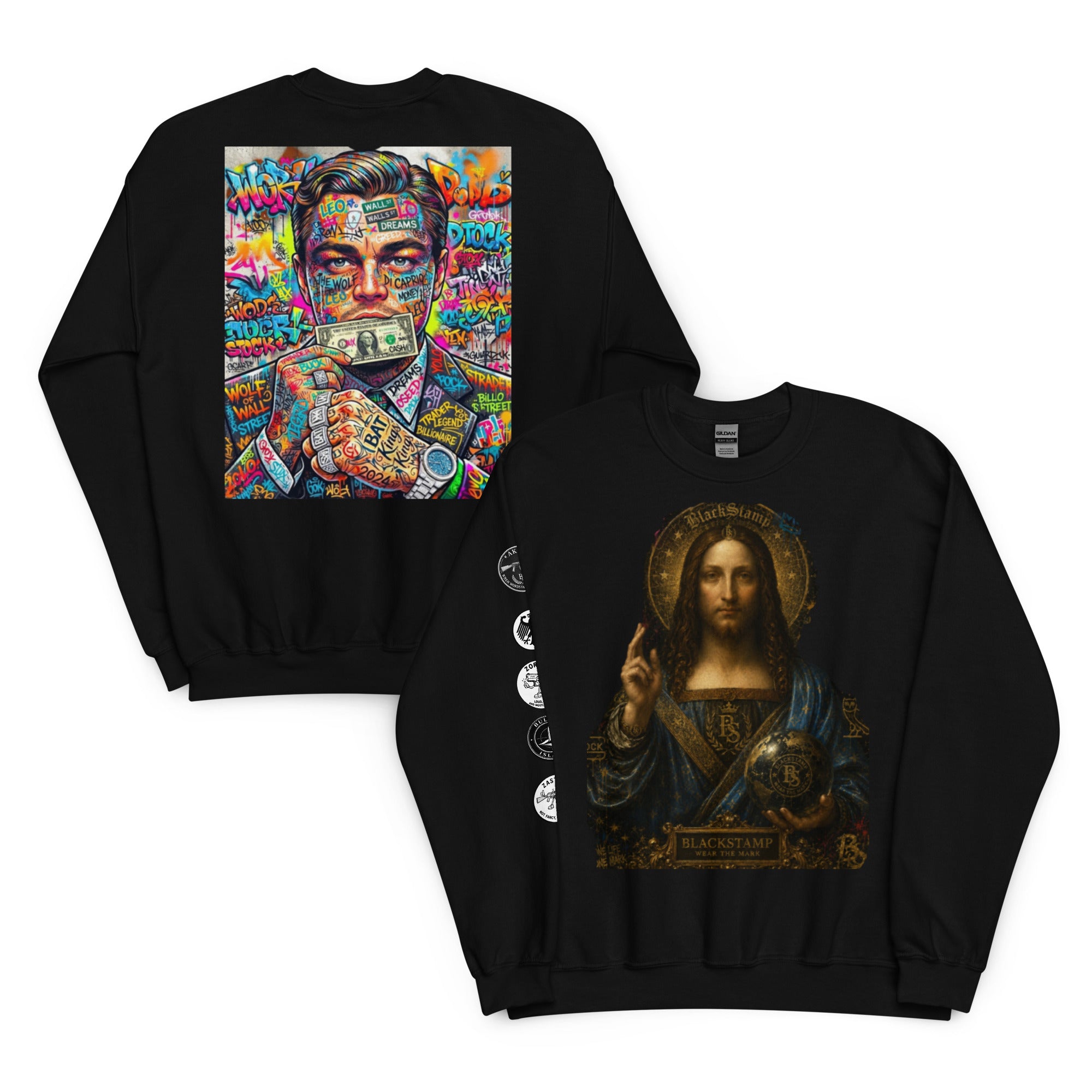 BlackStamp Wolf of Wallstreet Saint Unisex Sweatshirt premium sweatshirt, product image 2