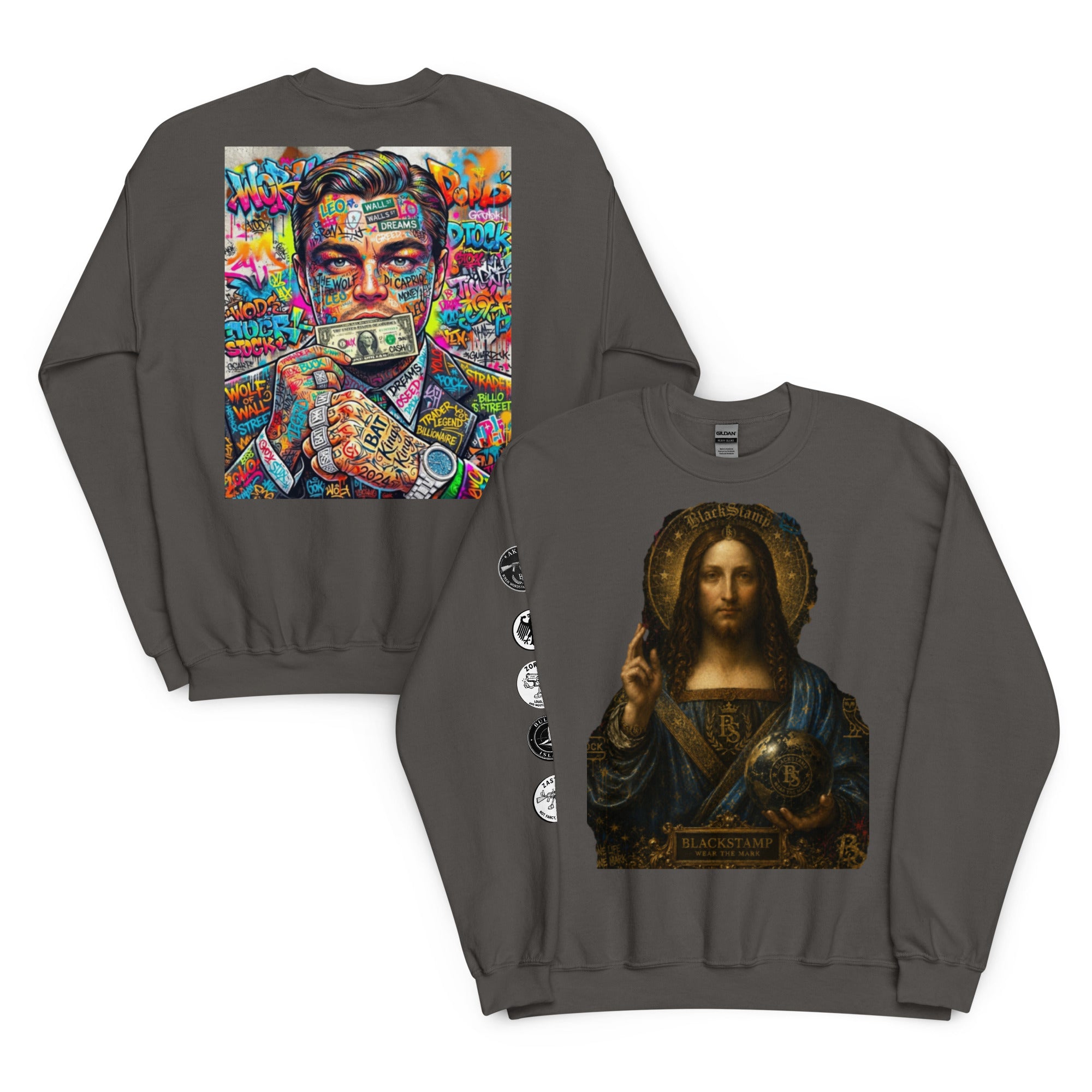BlackStamp Wolf of Wallstreet Saint Unisex Sweatshirt premium sweatshirt, product image 5
