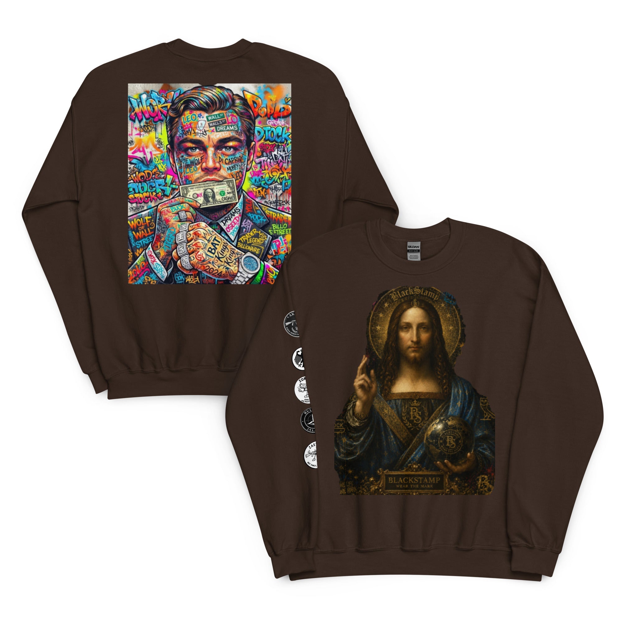 BlackStamp Wolf of Wallstreet Saint Unisex Sweatshirt premium sweatshirt, product image 3