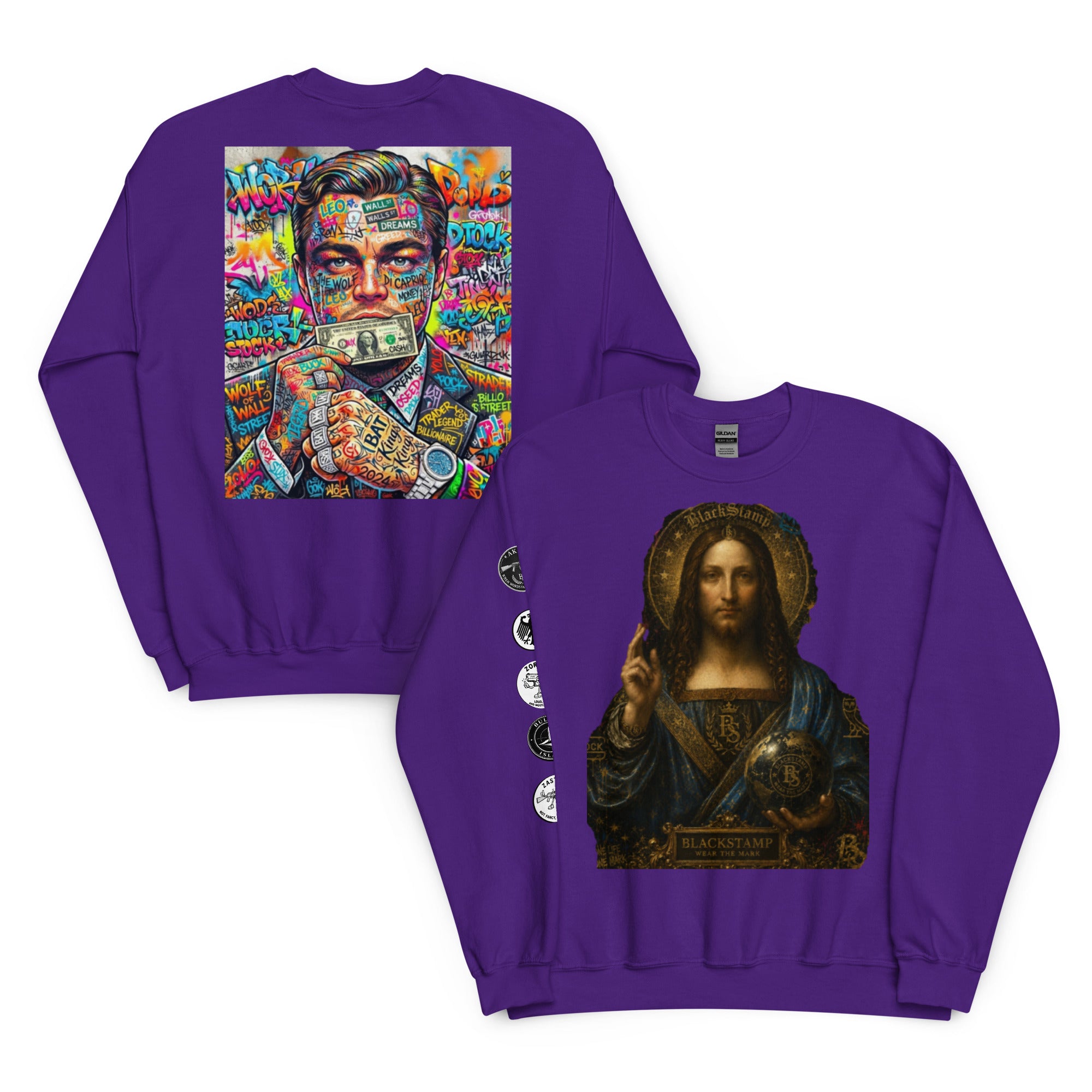 BlackStamp Wolf of Wallstreet Saint Unisex Sweatshirt premium sweatshirt, product image 4