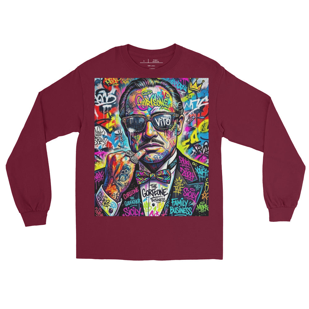 BlackStamp The Godfather Men’s Long Sleeve Shirt graphic t-shirt, product image 14