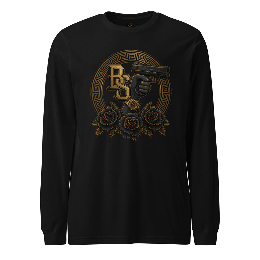 BlackStamp Gunman Mary Jane Lips Unisex Long Sleeve Tee graphic t-shirt, product image 1
