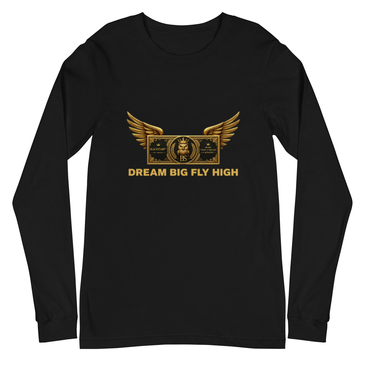 BlackStamp©™ Long Sleeve 006 in Schwarz – Vorderansicht