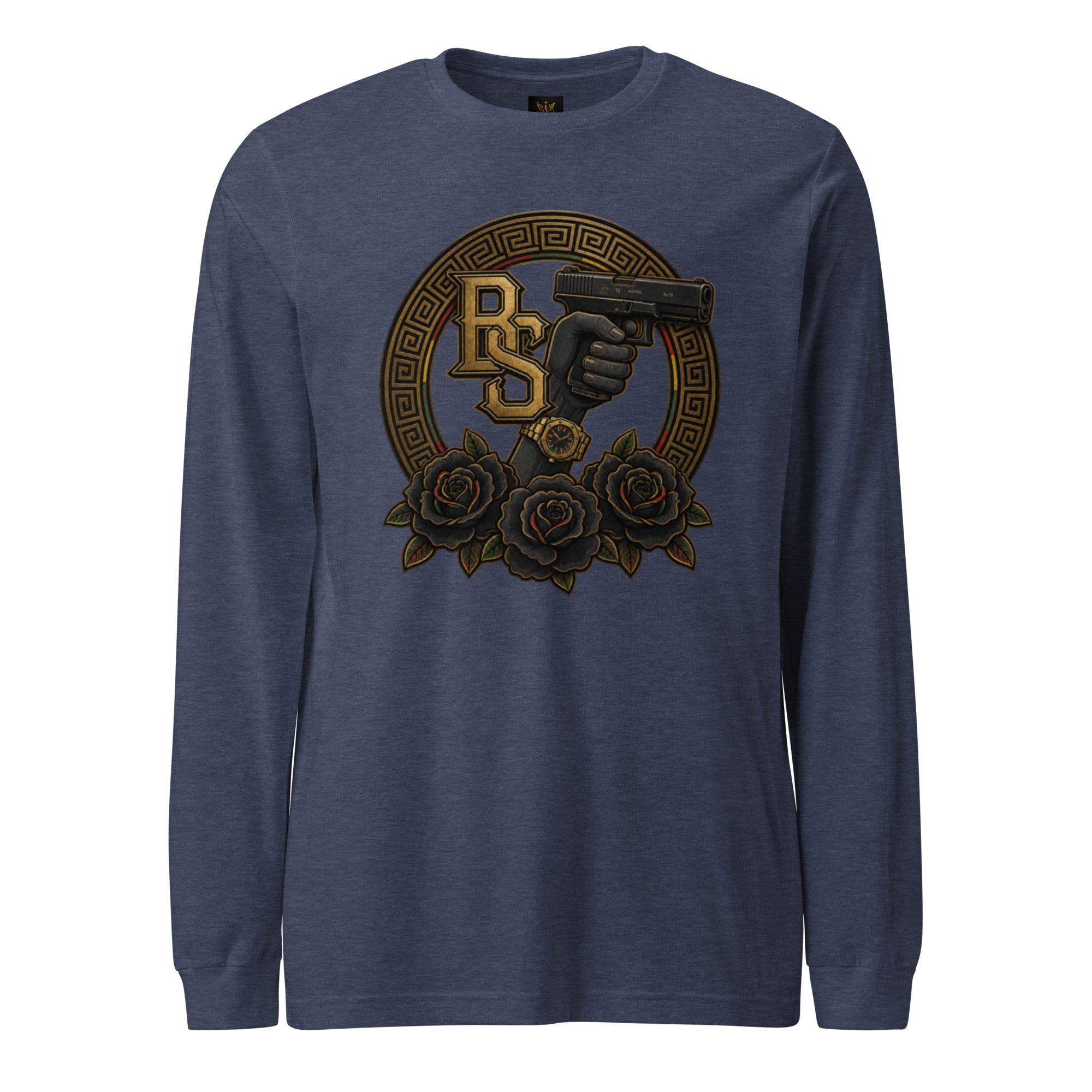 BlackStamp Gunman Mary Jane Lips Unisex Long Sleeve Tee graphic t-shirt, product image 3