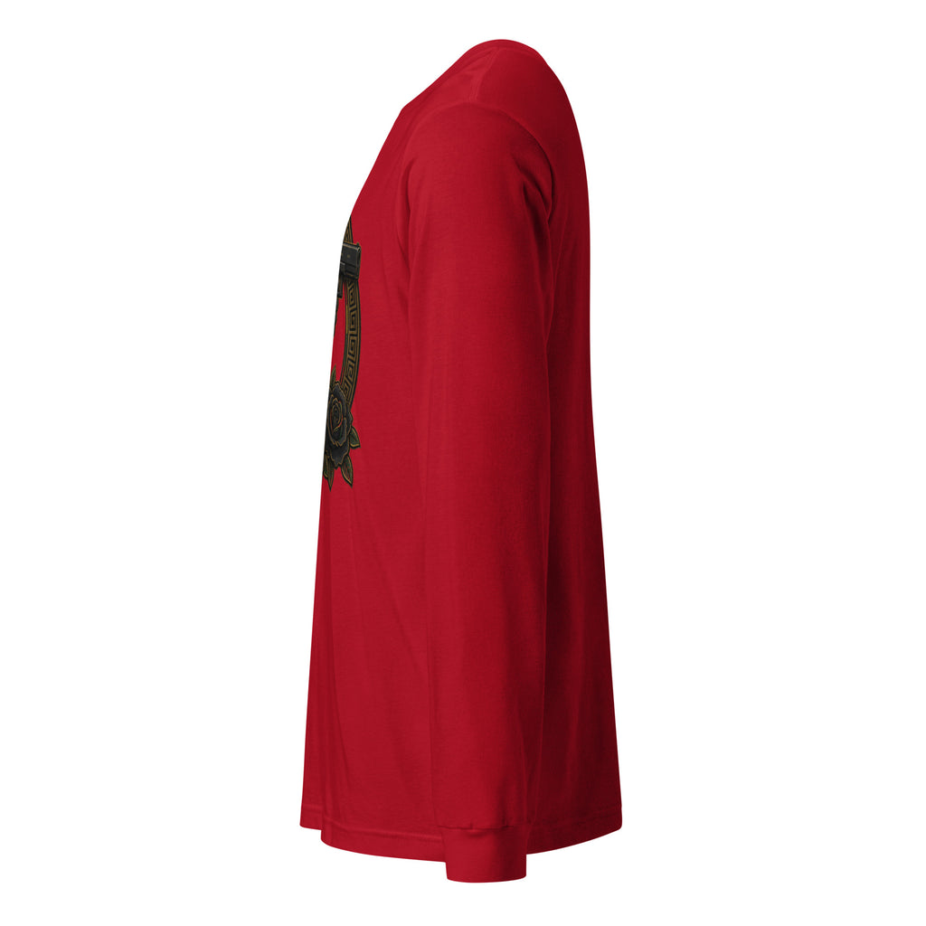BlackStamp Gunman Mary Jane Lips Unisex Long Sleeve Tee graphic t-shirt, product image 12