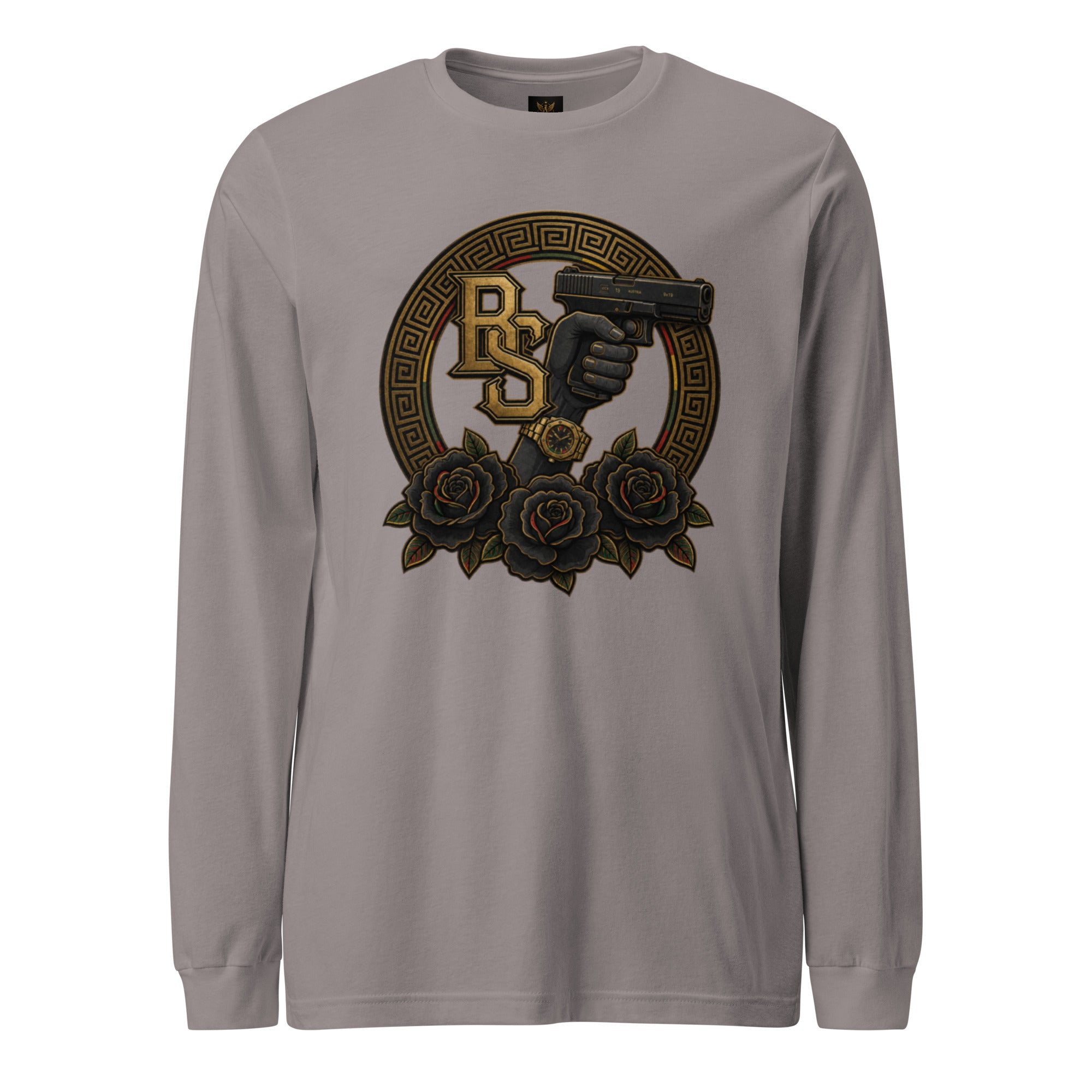 BlackStamp Gunman Mary Jane Lips Unisex Long Sleeve Tee graphic t-shirt, product image 4