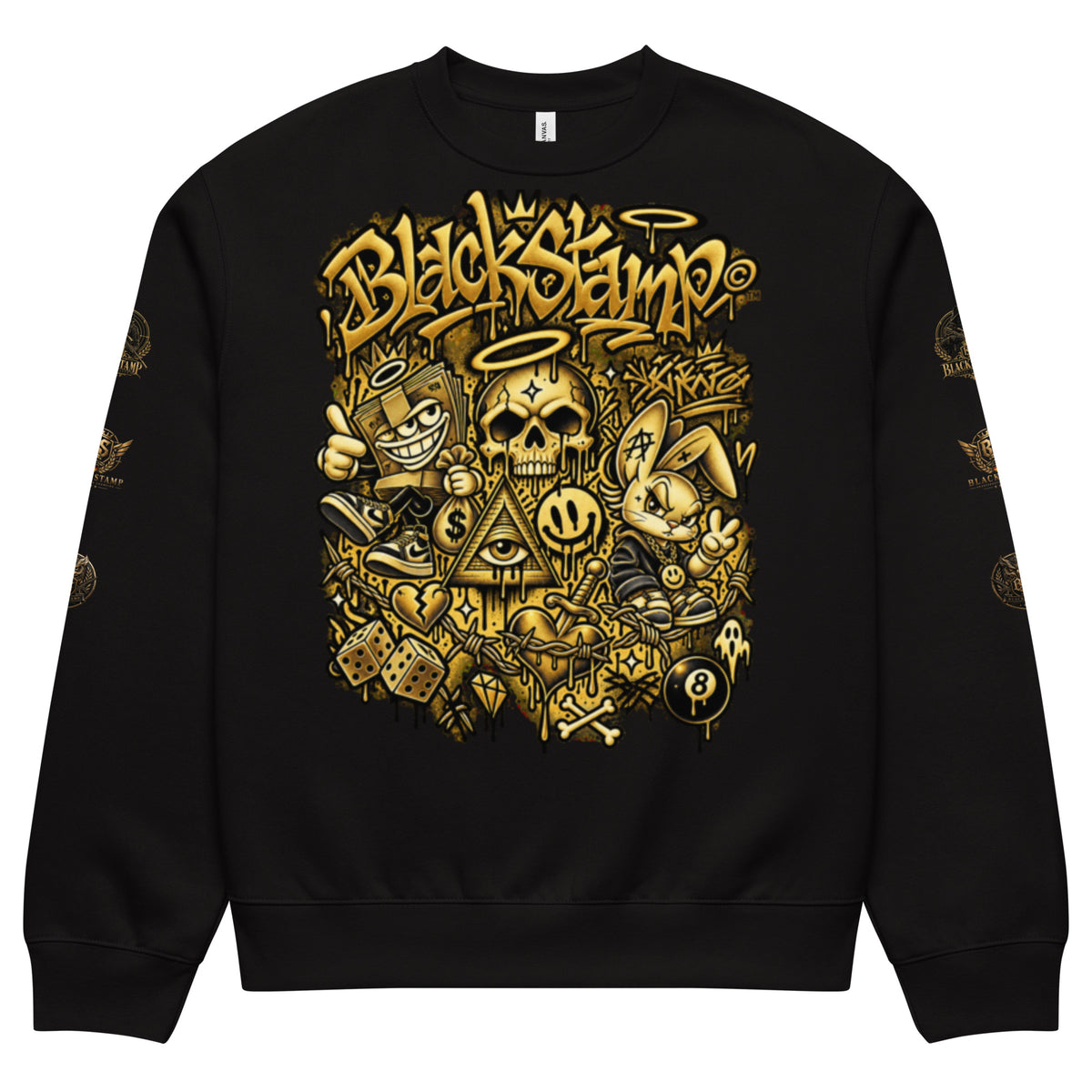BlackStamp©™ Sweatshirt 002 in Schwarz – Vorderansicht