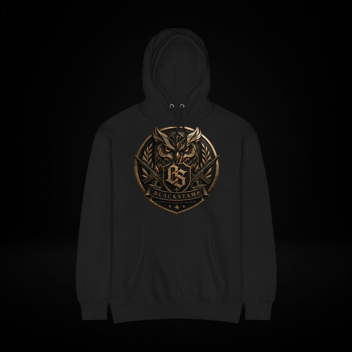 BlackStamp©™ Hoodie 2 — original product view on a black studio background.