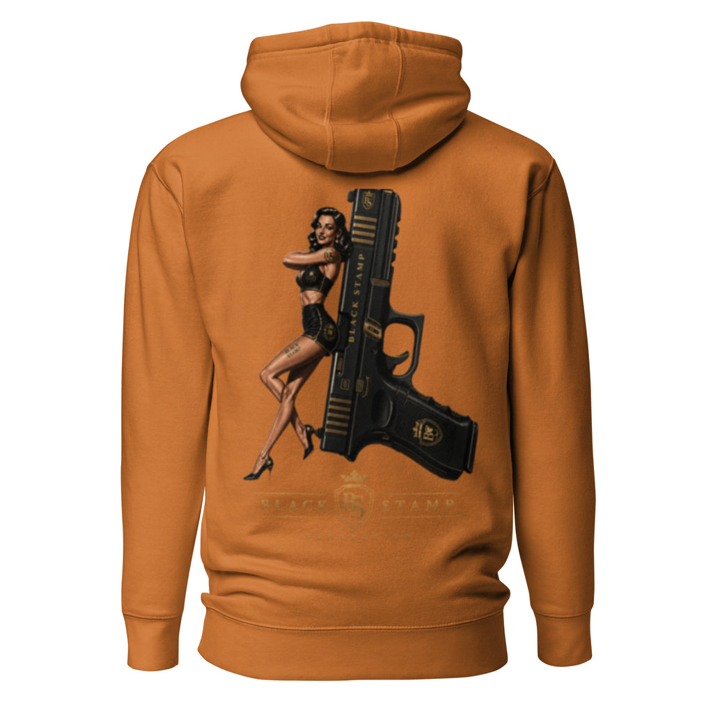 BlackStamp Pinup Girl With Glock Unisex Hoodie premium hoodie, product image 21