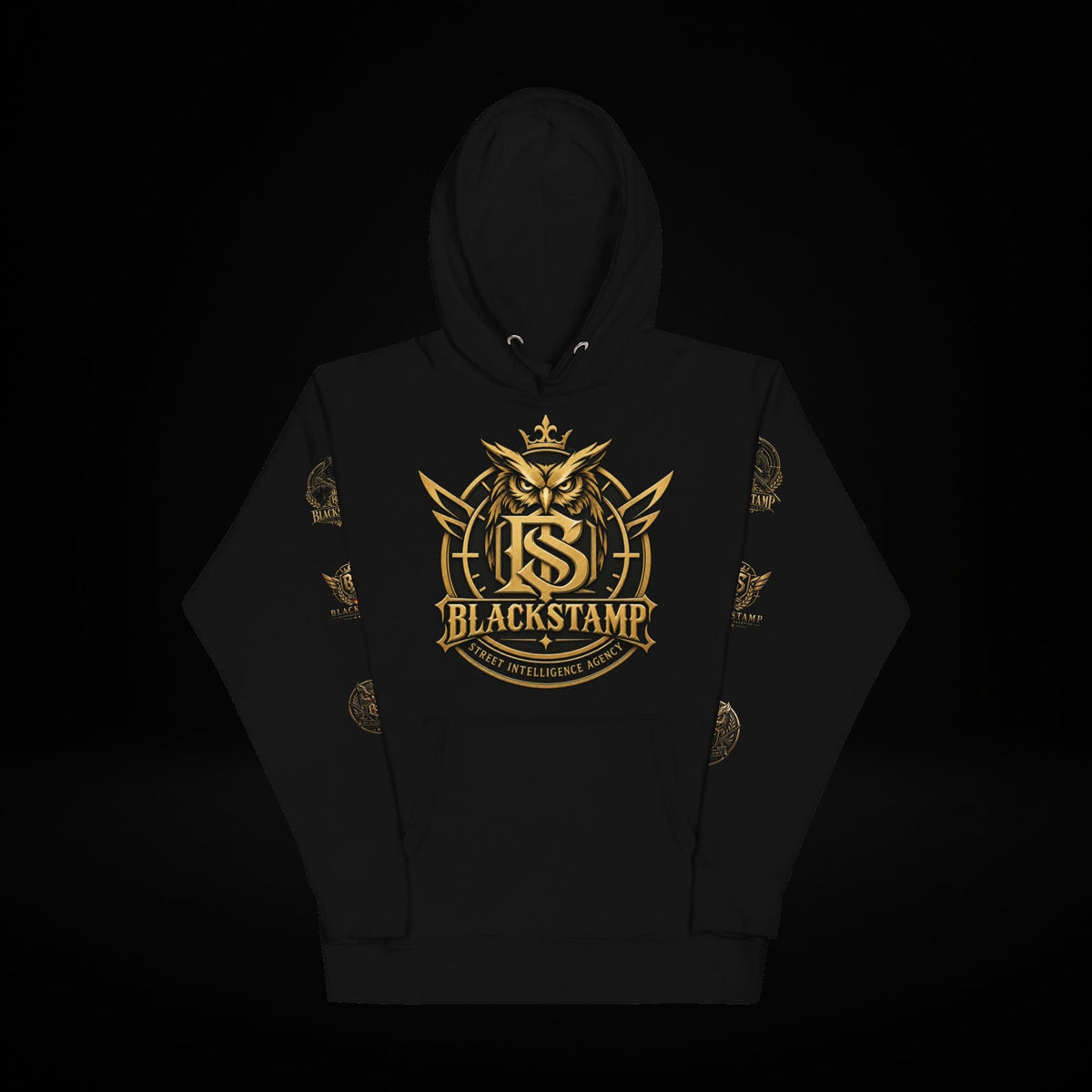 BlackStamp©™ Hoodie 3 — original product view on a black studio background.