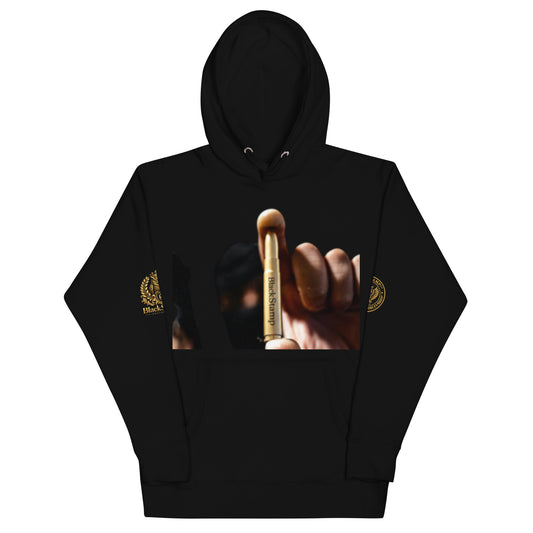 BlackStamp©™ Hoodie 017 – schwarzer Herren Hoodie, Vorderansicht