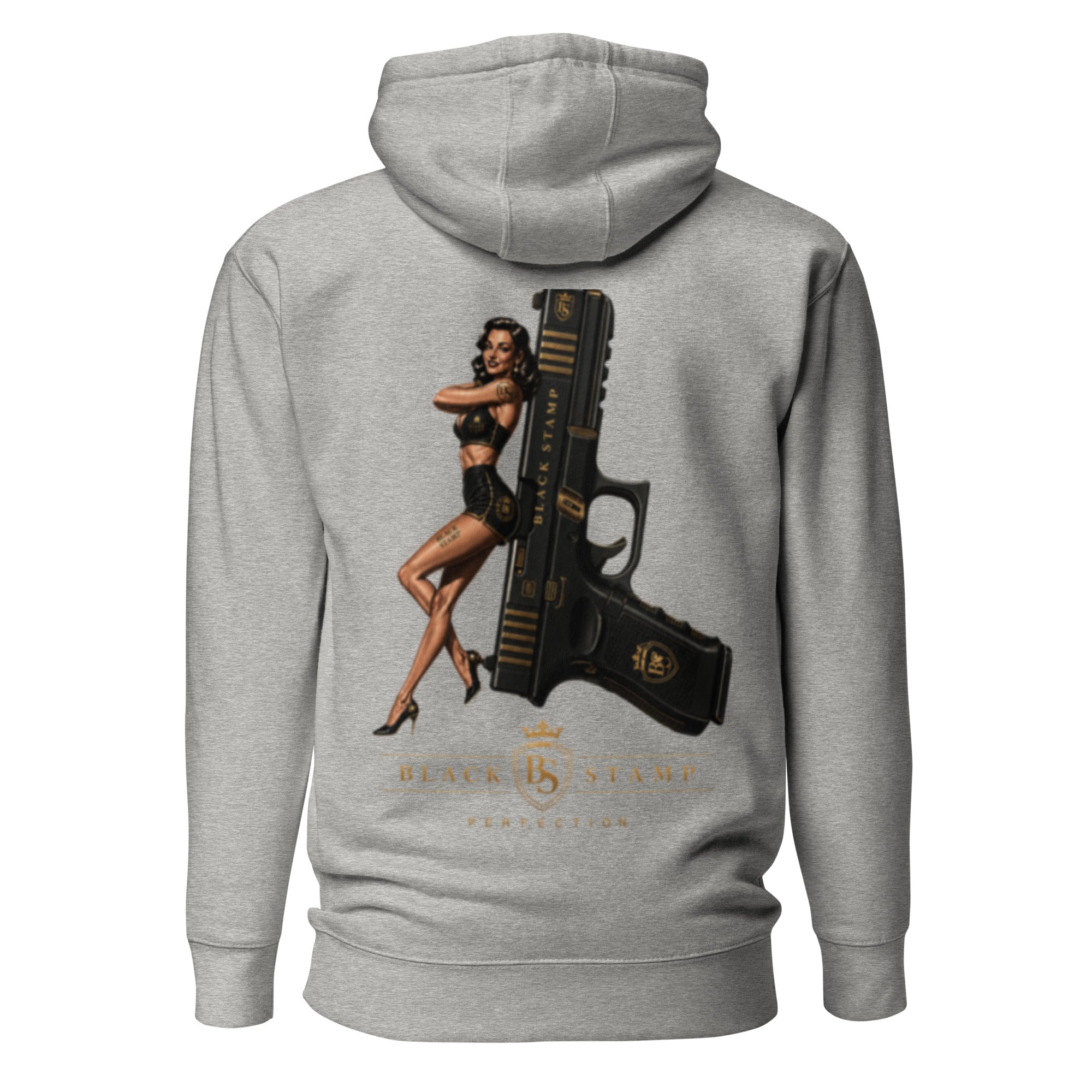 BlackStamp Pinup Girl With Glock Unisex Hoodie premium hoodie, product image 23