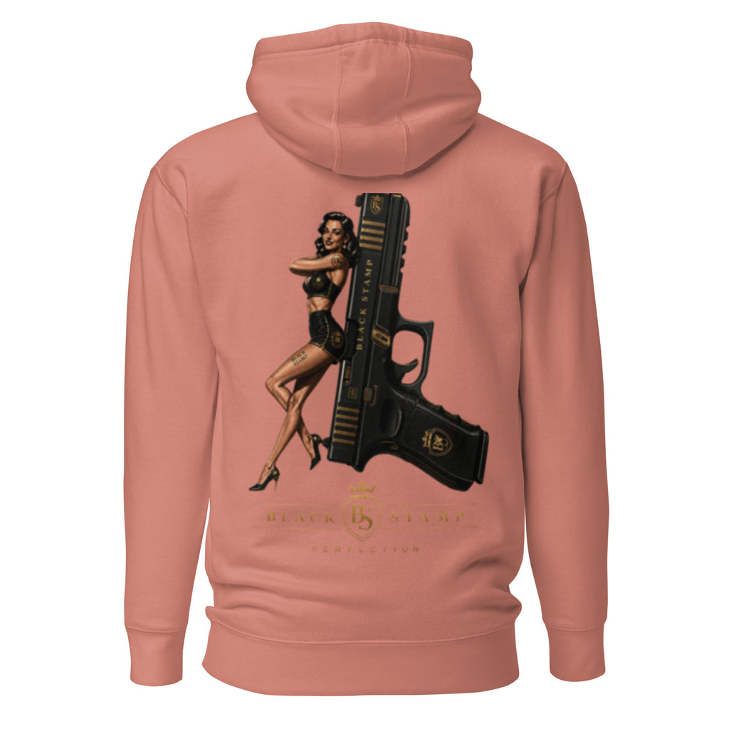 BlackStamp Pinup Girl With Glock Unisex Hoodie premium hoodie, product image 22