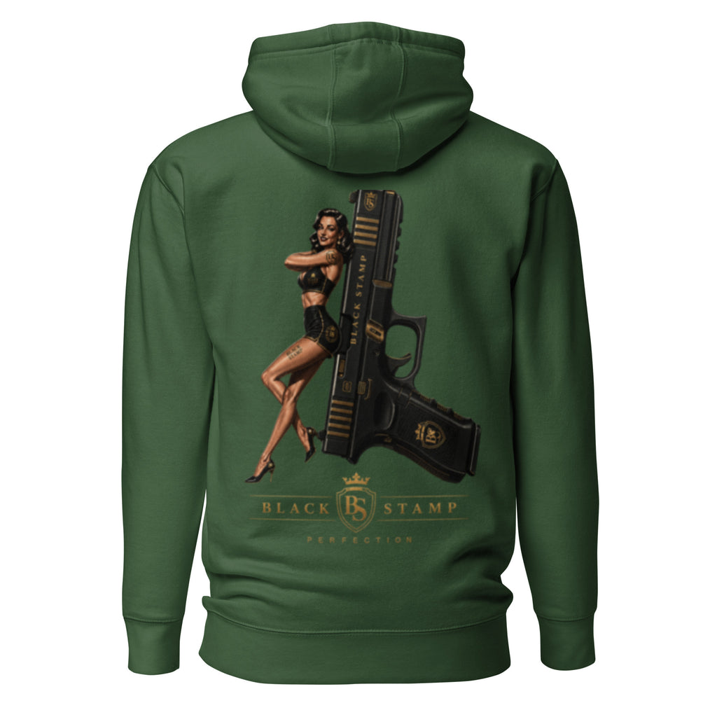 BlackStamp Pinup Girl With Glock Unisex Hoodie premium hoodie, product image 18