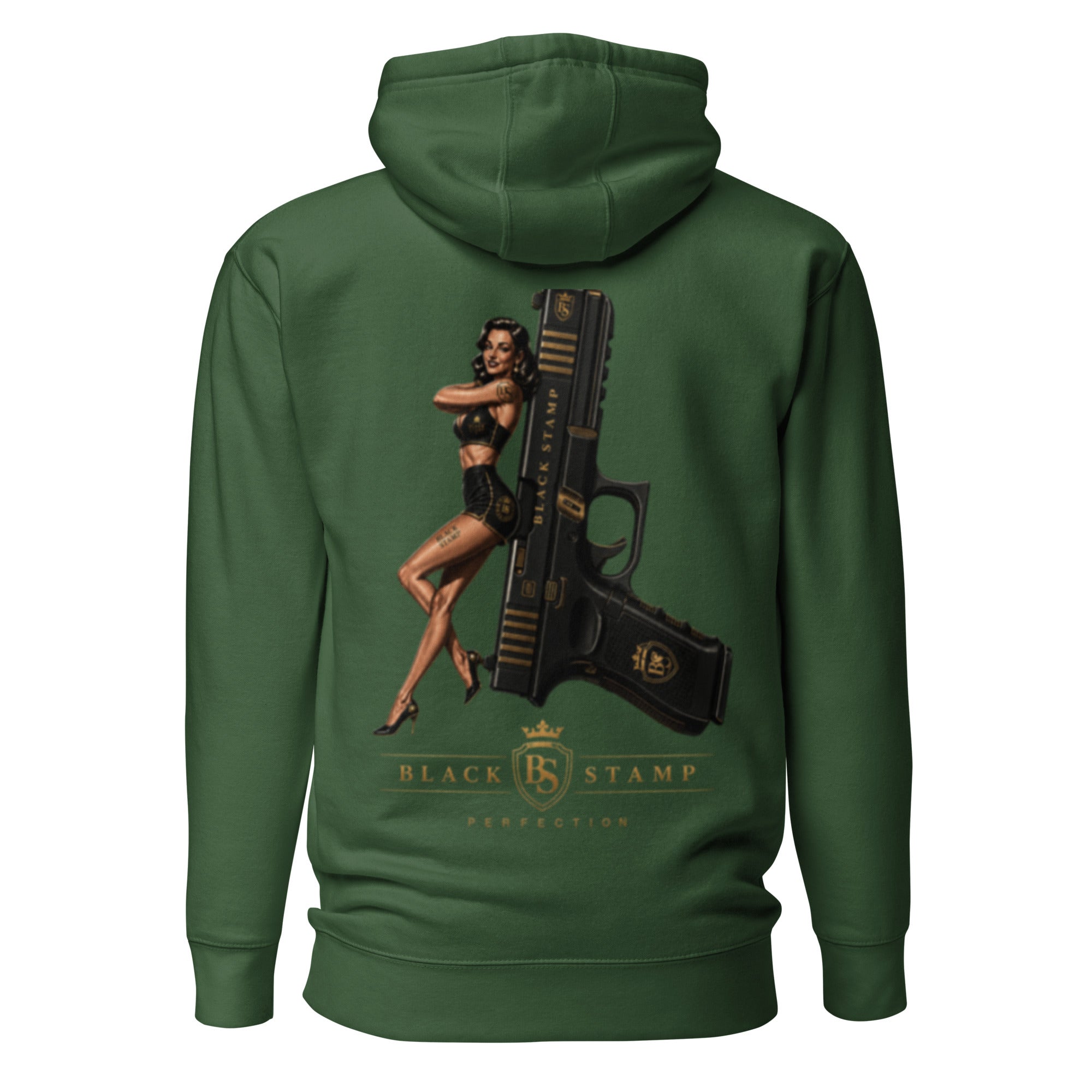 BlackStamp Pinup Girl With Glock Unisex Hoodie premium hoodie, product image 18